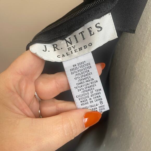 J.R Nites Caliendo by Y2K Black Velvet and Mesh Mini Black Short Dress Size 8 - Picture 6 of 8